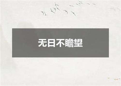 无日不瞻望