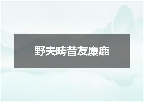 野夫畴昔友麋鹿