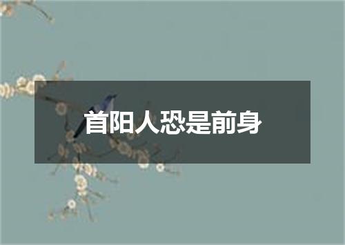 首阳人恐是前身