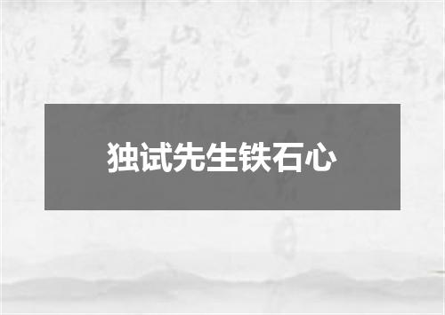 独试先生铁石心