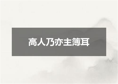 高人乃亦主簿耳