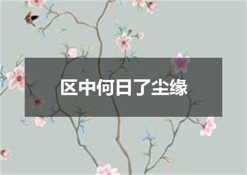 区中何日了尘缘