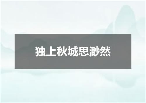 独上秋城思渺然