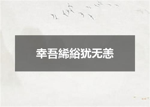 幸吾絺綌犹无恙