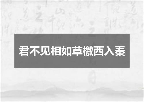 君不见相如草檄西入秦