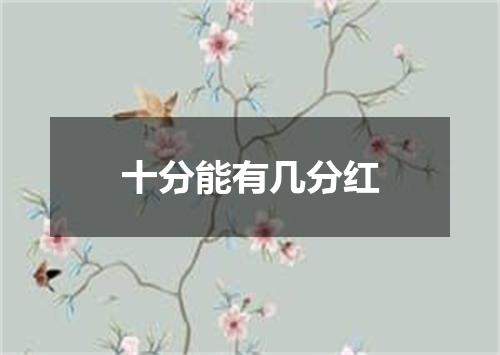 十分能有几分红