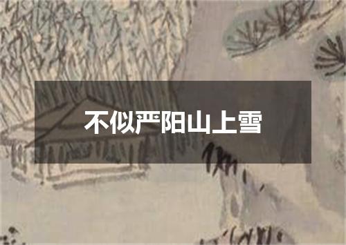 不似严阳山上雪