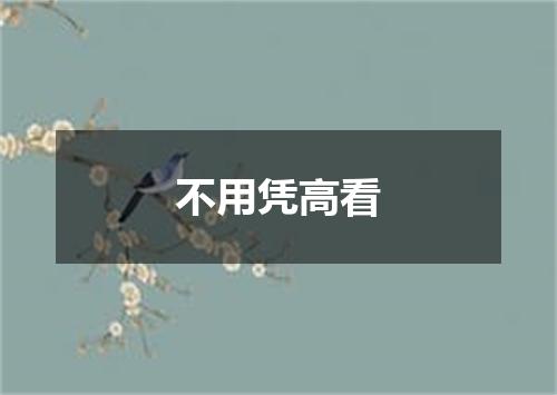 不用凭高看