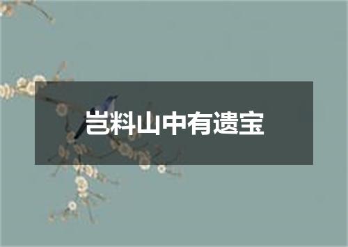 岂料山中有遗宝