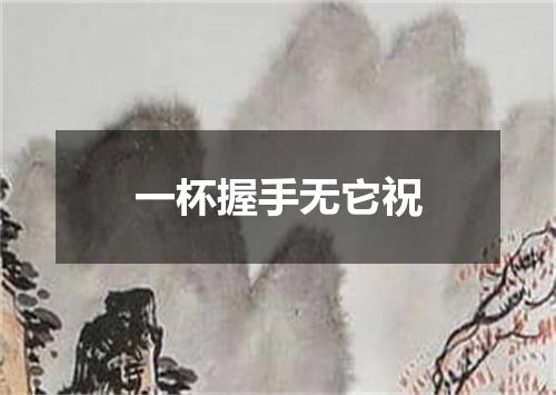 一杯握手无它祝