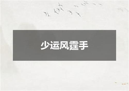 少运风霆手