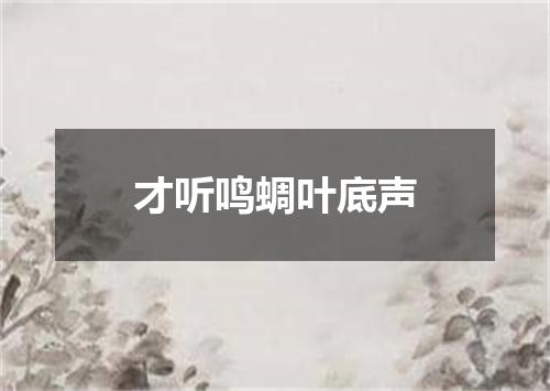 才听鸣蜩叶底声