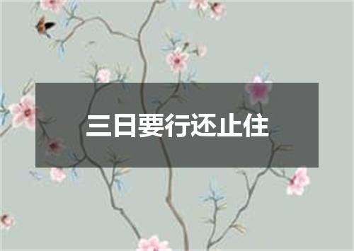 三日要行还止住