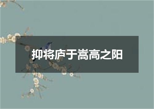 抑将庐于嵩高之阳