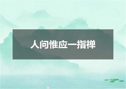 人问惟应一指禅