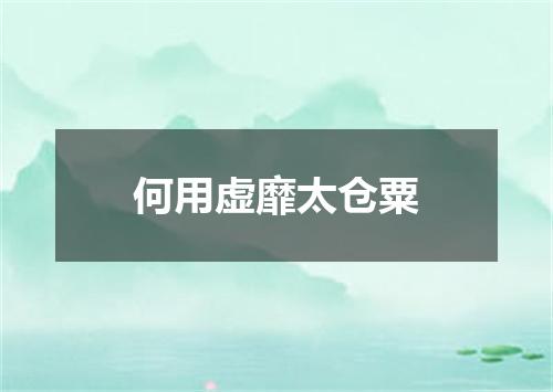 何用虚靡太仓粟