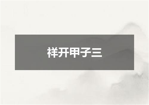 祥开甲子三
