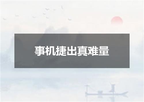 事机捷出真难量