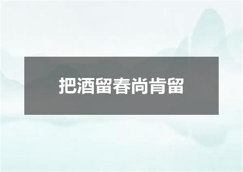 把酒留春尚肯留