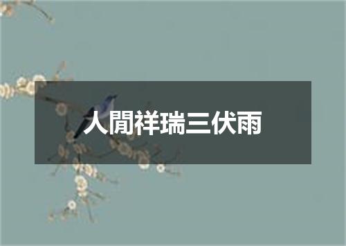 人閒祥瑞三伏雨