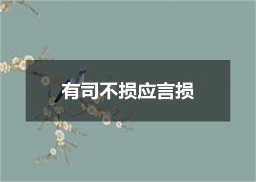 有司不损应言损