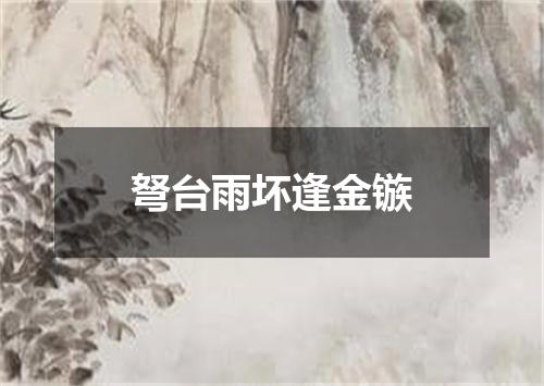 弩台雨坏逢金镞