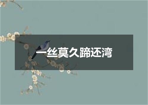 一丝莫久蹄还湾