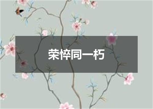 荣悴同一朽