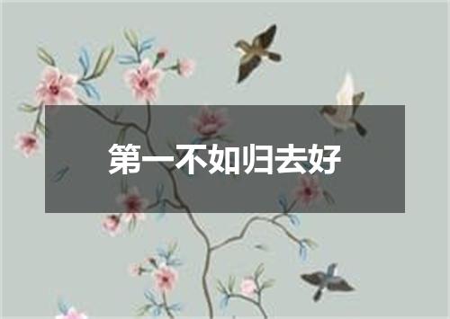 第一不如归去好