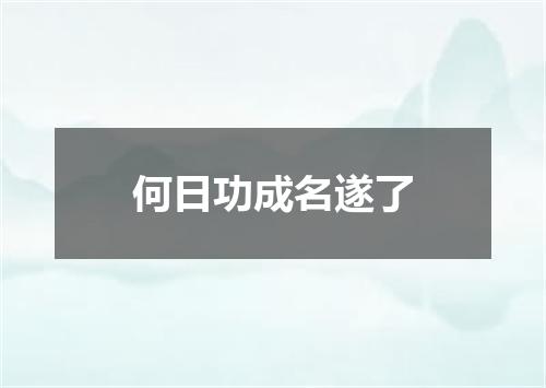 何日功成名遂了