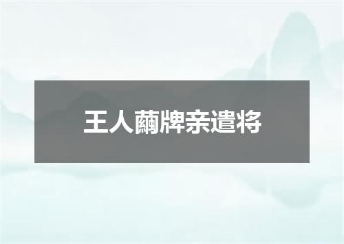 王人繭牌亲遣将