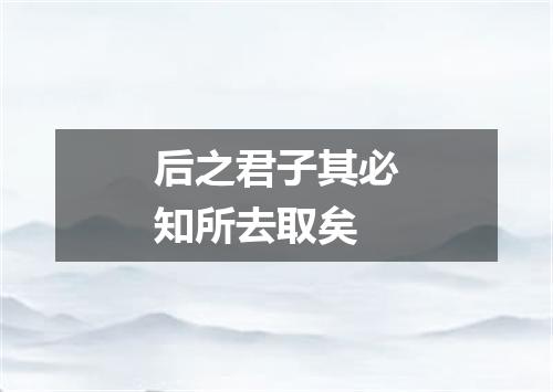 后之君子其必知所去取矣