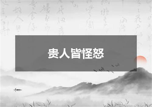 贵人皆怪怒