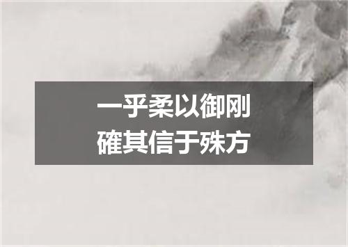 一乎柔以御刚確其信于殊方