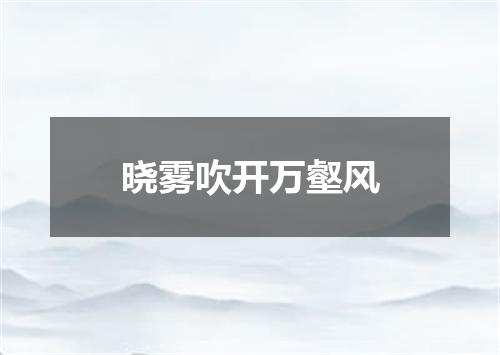 晓雾吹开万壑风