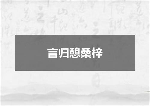 言归憩桑梓