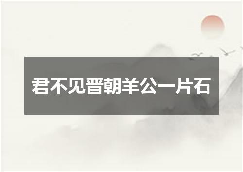 君不见晋朝羊公一片石