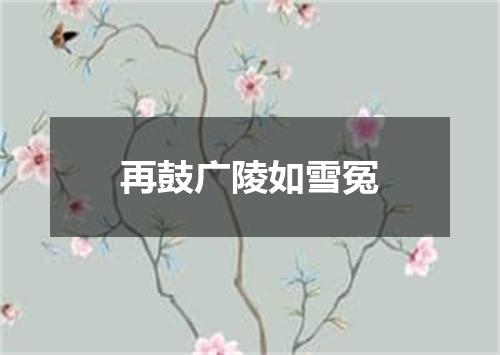 再鼓广陵如雪冤