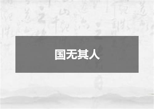 国无其人