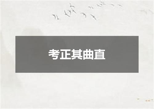 考正其曲直