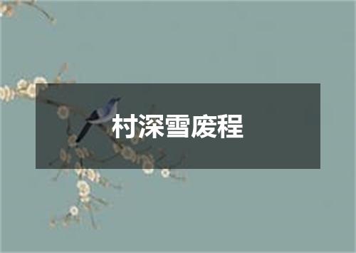 村深雪废程