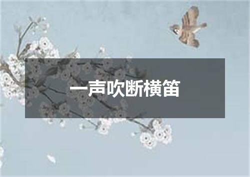一声吹断横笛