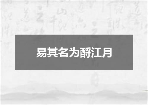 易其名为酹江月