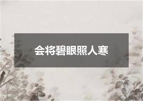 会将碧眼照人寒