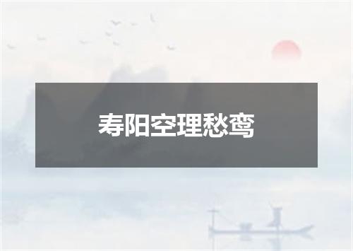 寿阳空理愁鸾