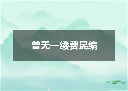 曾无一缕费民编