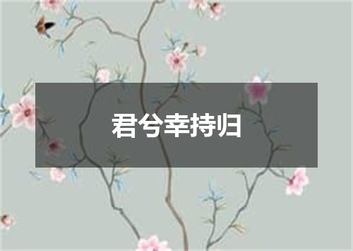君兮幸持归