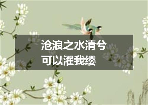 沧浪之水清兮可以濯我缨
