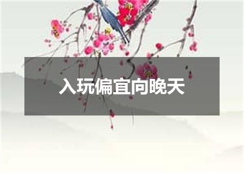 入玩偏宜向晚天