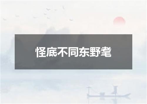 怪底不同东野耄